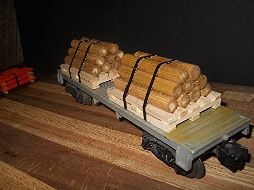 O-S Modelo de escala ferroviária Ferroviária artesanal com carga de log para carcares planos