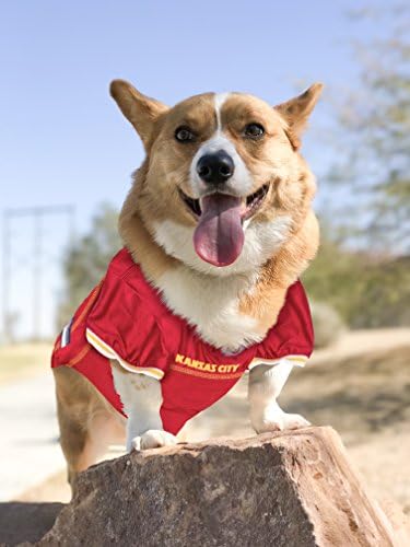 NFL Kansas City Chiefs Dog Jersey, Tamanho: Médio. Melhor fantasia de camisa de futebol para cães e gatos. Camisa