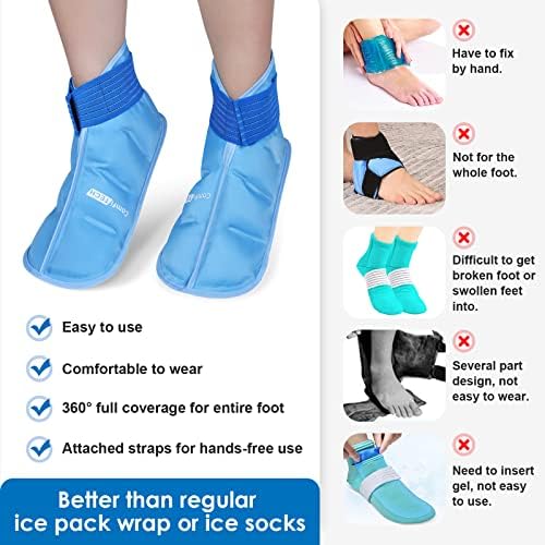 Combitech Foot Ice Pack embrulhando para pacote de gelo de pés inchados para a bota de gelo de recuperação para os pés para