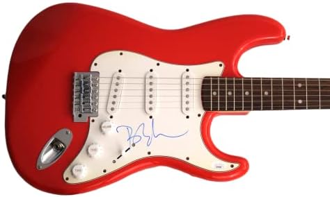 Barry Manilow assinou autógrafo em tamanho real carro de corrida vermelha stratocaster guitarra elétrica com autenticação