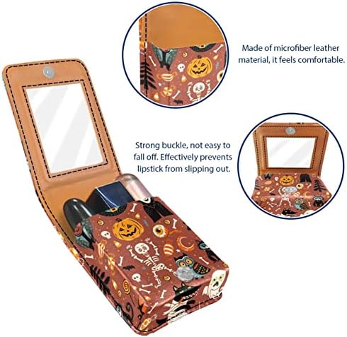 Caixa de batom de Guerotkr, bolsa de cosméticos portátil, organizador de maquiagem de lipstick, Halloween, Halloween