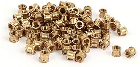 X-Dree m3 x 4mm x 4,3mm de bronze inserção redonda de bronze com brass 100pcs (m3 x 4 mm x 4,3 mm latón moleteado y roscado inserto redondo tuercos integradas 100 unids