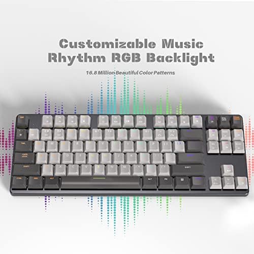 Teclado mecânico do Cidoo 87 Keys RGB, teclado de jogo de baixo perfil com alojamento de alumínio, teclado de 80 % de 80 % para jogos