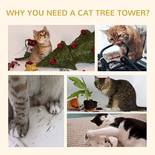 PAWHUT TOWER TORBA DE CATO DE CAT TRUSE PASSO-TECEIRO COM CENTRO DE CACO CABRAÇÃO CAUSAL