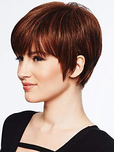 Penteado penteado pixie cortado cor cor r2 perucas de ébano de 5 comprimento camadas cônicas de corte de garoto