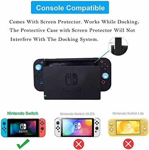 Caso enckable para Nintendo Switch - Comcool 3 em 1 capa de cobertura protetora para Nintendo Switch e Joy -Con Controller com protetor