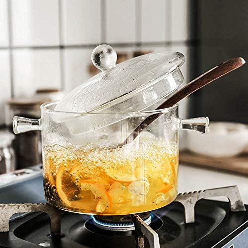 1.5L Alto Borossilicato resistente ao calor Passo transparente de macarrão instantâneo panela de panela de panela de panela de molho de leite com molho de leite com tampa mini utensílios de cozinha