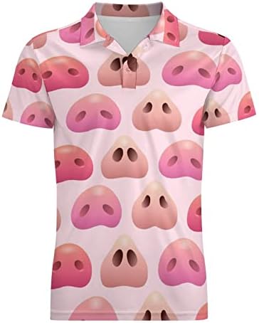 Narizos de porcos bonitos camisa de pólo masculino de manga curta camiseta de camiseta casual de camiseta de camiseta