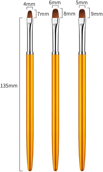 Yfwjd 3pcs metal redondo top unhas de unhas extensão de pintura de pintura pincel pincéis de desenho de flores de caneta de pétal