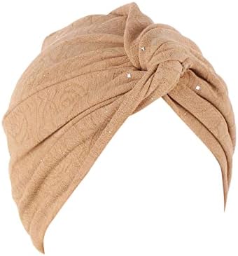 Aprezar de Turbano para Mulher Bohemian Ruffle Feanie Hat vintage Lavalf na cabeça pré-amarrado para mulheres plocas