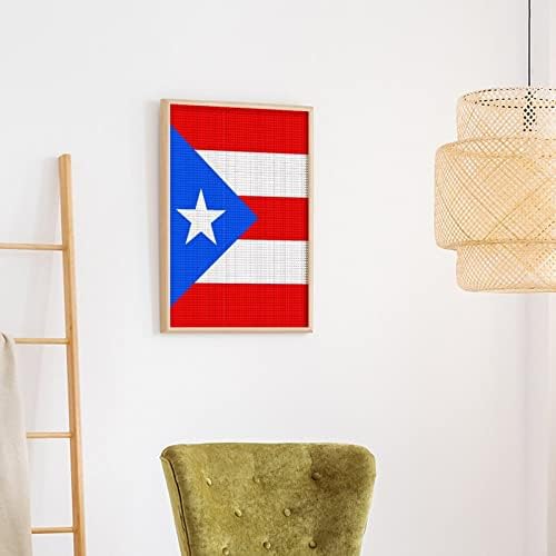 Kits de pintura de diamantes decorativos de Puerto Rico Flag.