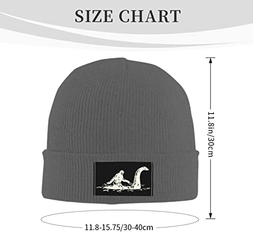 Bigfoot Sasquatch montando o Loch Ness Monster Men & Women Beanie Cap Hat Winter Knit Capvel Cap Cap