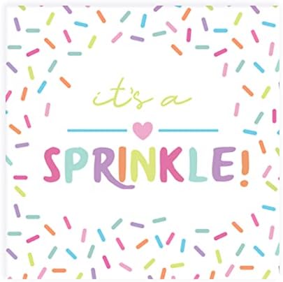 M Mercado em Mainstreet Baby Sprinkle 16 Placas de sobremesa de papel e 16 guardanapos de bebida, pacote- 3 itens