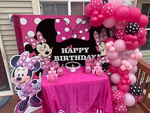 GCH Photography Penmop Backdrop Girl 1st Birthday Borning Girls Girls Hot Pink Decoration for Kids Baby Shower Supplies