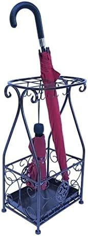 Kaazee Umbrella Stand Rack Rack Iron Umbrella Stand com bandeja de drenagem Bucket Bucket Home Office Hotel guarda