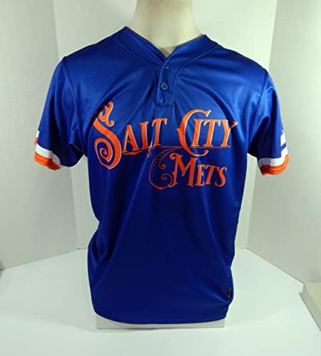 2021 Syracuse Mets 11 Game usou Blue Jersey Salt City 44 DP40310 - Jerseys MLB usada para jogo MLB