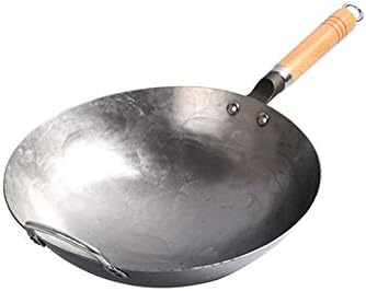 YFQHDD Tradicional Vintage Iron Wok não revestimento manual de forjamento wok general use fogão de cozinha 32cm