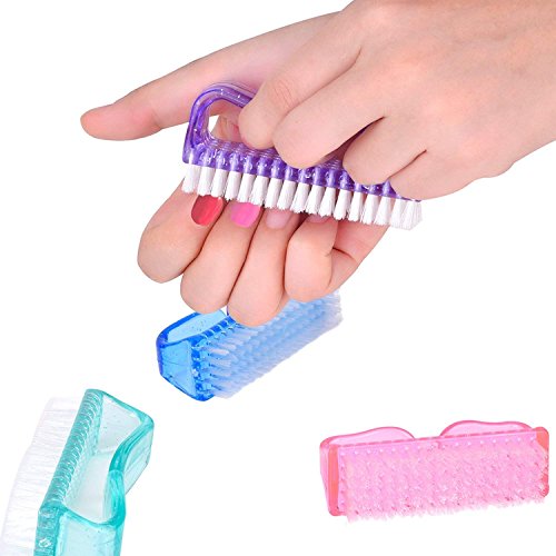 Onwon 8 PCs manuseie o pincel de unha unhas Mão de unhas de unhas de limpeza de limpeza para os dedos dos pés e unhas mais limpas