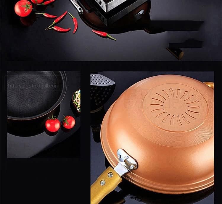 Dann com cobertura sem óleo de fumaça panela de ferro da cozinha doméstica Indução Cooker Universal Pan Fring5% Vacuum