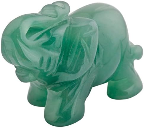 Mookaitedecor Rose quartzo elefante escultura de elefante estátua cura Reiki Pocket Gemstone Figuras Crafts de 1,5 polegada