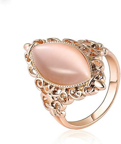 Moda Mulher Tono de ouro Opal Cat Eye Stone Ring Wedding Jóias de noiva SZ 6-9