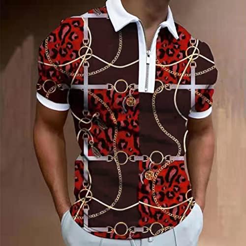 GDJGTA Camisa curta T tops casuais blush giram retalhos de retalhos de manga masculina Tole T Collar Summer Down Shirts masculina