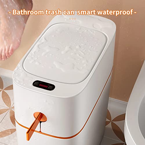 Lixo de indução de zhuhw pode ser inteligente sensor lixo lixo embalagem automática banheiro de cozinha 13l de cozinha à prova d'água grande privacidade anti-odor