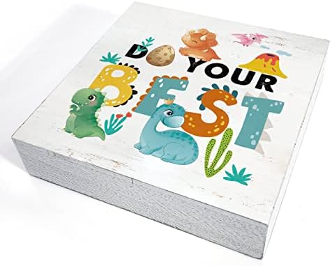 Inspirational Dinosaur Nursery Caixa de madeira sinal