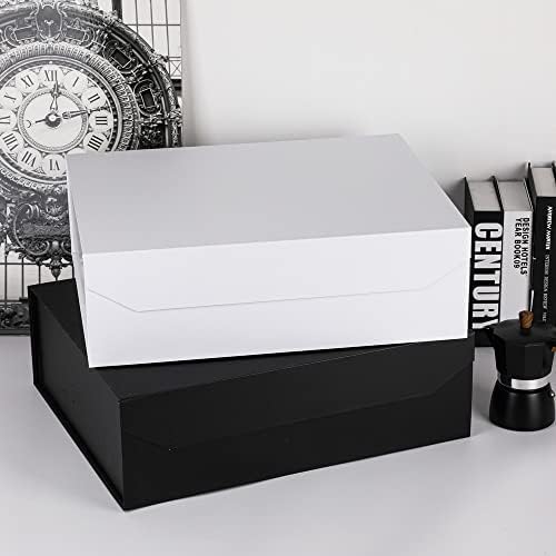 PackGILO 1 PCS Caixa de presente extra grande branca fosco com tampa, 19x16x6 polegadas, caixas de presente gigantes