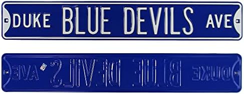 Avenida Blue Devils Licenciada Oficialmente Licenciada Aço Authentic Sign 36x6 Blue & White Street Sign