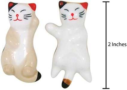 Velocidade de gaze de gato em cerâmica de cerâmica ou descanso de faca, 2 polegadas, conjunto de 2