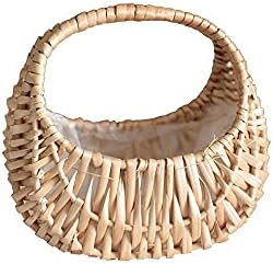 AMAYYAZWJ RECHINES DE ARMAZENAÇÃO DE MODATE FLOR FLORS Arranjo Basket Saco de tecelagem Rattan Willow Manual de cesta