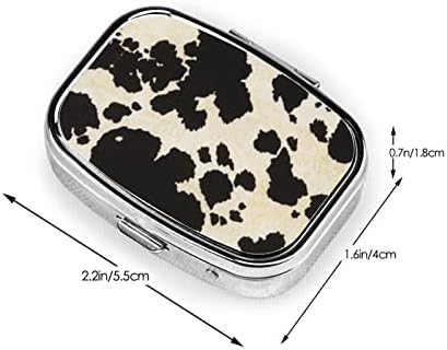 Caixa de pílula diária de mini viagens por portátil em preto e branco - lembrete de comprimidos quadrados, caixa de vitamina
