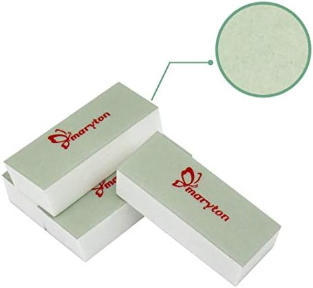 Blocos de tampão de unhas de Maryton Mini, kit descartável de buffers de brilho de unhas - lado verde para polimento, lado