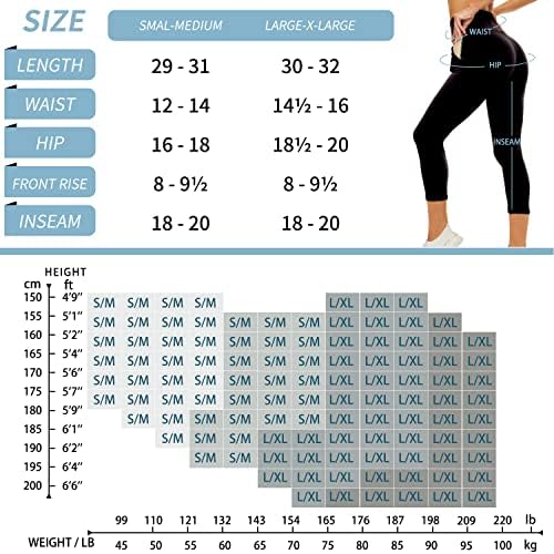 Leggings Capri com bolsos para mulheres - Controle de barragem de cintura alta calças de ioga preta para o treino de roupas ativas de ioga