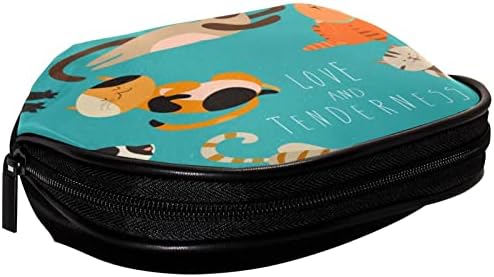 Bolsa de maquiagem tbouobt bolsa de bolsa cosmética bolsa bolsa com zíper, animais de desenho animado gatos animais