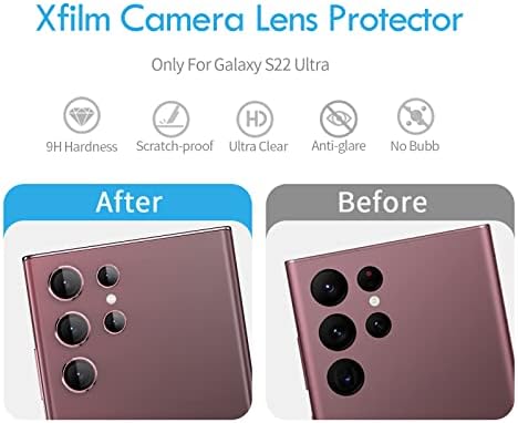 XFILM [3+2pcs] Protetor de lente da câmera para Samsung Galaxy S22 SOM