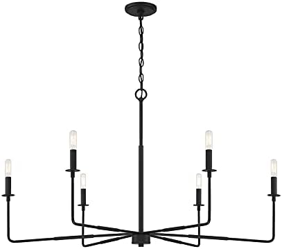 Savoy House 1-2221-6-89 Salerno 6 Light Chandelier em preto fosco