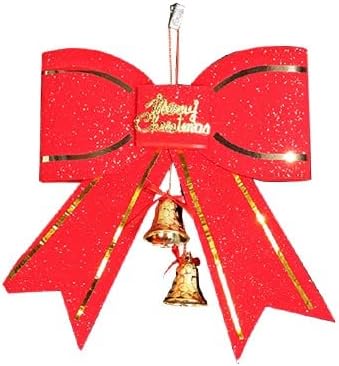 Decoração de árvore de Natal Red Big Bush Tie 13 cm com resina de ornamentos de pipoca de pingente de sino
