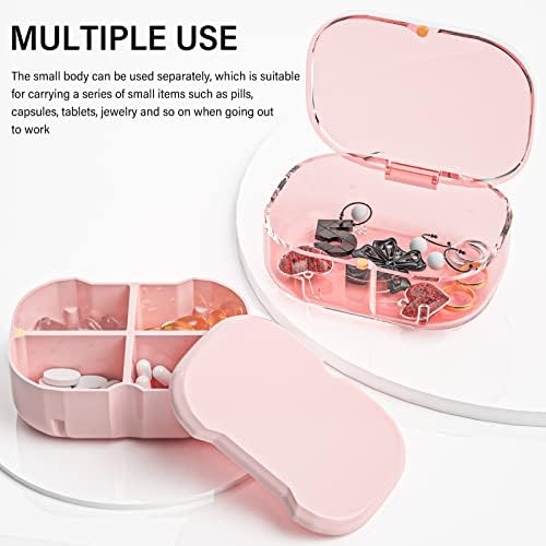 Caixa da pílula, Iukus Small Pill Box-Magnetic Travel Organizer Medicine Medicine, à prova d'água e fofa caixa de pílula diária portátil