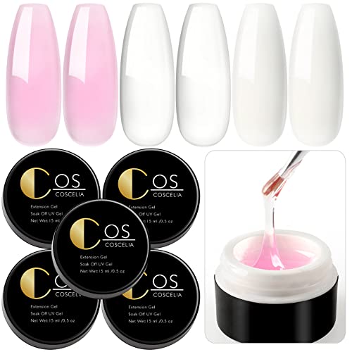 Kit de gel de unhas do construtor de 6pcs para extensão de unhas e kit de esmalte de gel com kit de partida de luz u V leve