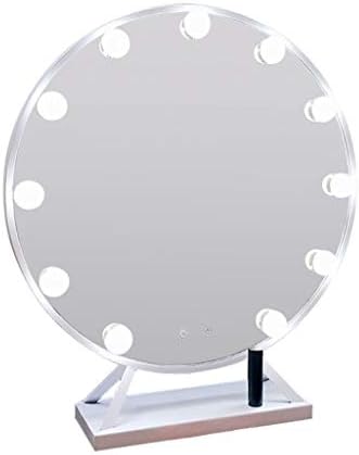 Espelho de vaidade grande com luzes para maquiagem, espelho cosmético de mesa diminuído com 11 lâmpadas LED com controle de