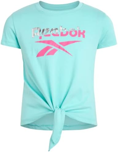 Conjunto de shorts ativos para meninas da Reebok - camiseta atlética de 2 peças e shorts de ginástica