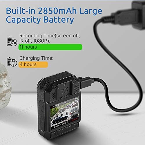 Deal de pacote boblov, câmera corporal de 128 GB KJ21, 1296p Body Wearable Camera Suporte Memória Expanda Max 128g 8-10hours Gravação