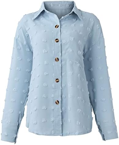 Casa de jaqueta xadrez de flanela feminina botão de manga longa para baixo camisetas de bolso do peito Coats