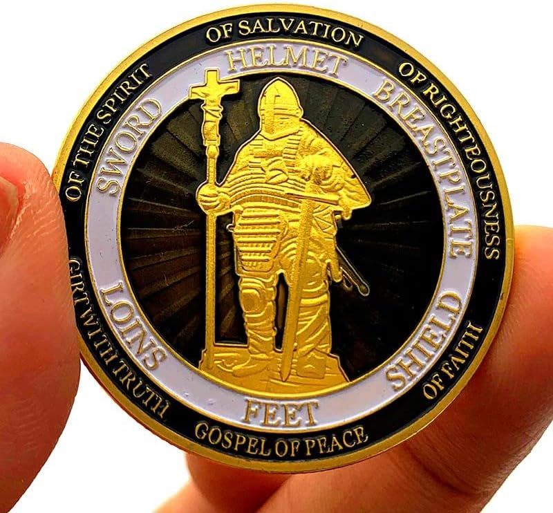 Crega de moeda errante Cavaleiro sagrado Coleção de medalhas banhadas a ouro em relevo Play de moeda de ouro de uma mão
