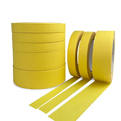 NBTAPE 3T 8 Pacote fita adesiva amarela, fita de pintores de propósito geral para pintura de parede, arte, escritório,