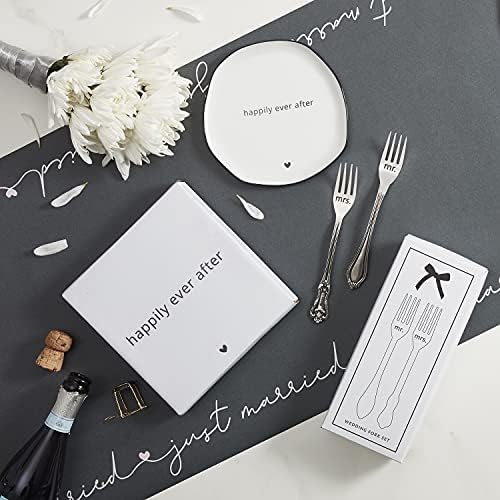 SANTA BARBara Design Studio Wedding Stainless Steel Fork Conjunto, 2 peças, Sr. / Sra.