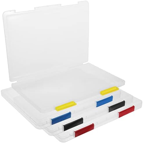 Organizador de desktop do StoBok 4pcs a4 Arquivo Projeto Portátil Caso de Plástico Caixa de Armazenamento Documentos
