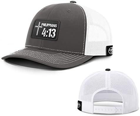 Nosso verdadeiro Deus Filipenses 4:13 Patch Back Mesh Hat Hat Christian Faith Bíblia VERSOS HOMENS MENINAS BASEBOL CAP